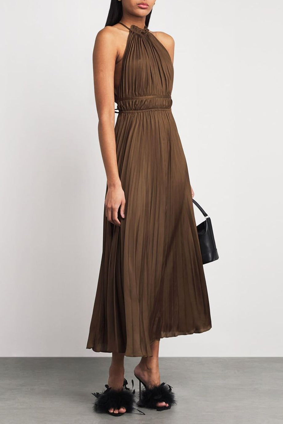 Valerisse Σατέν Πλισέ Φόρεμα | Γυναικεία Φορέματα - Evening dresses| Valerisse Satin Pleated Dress