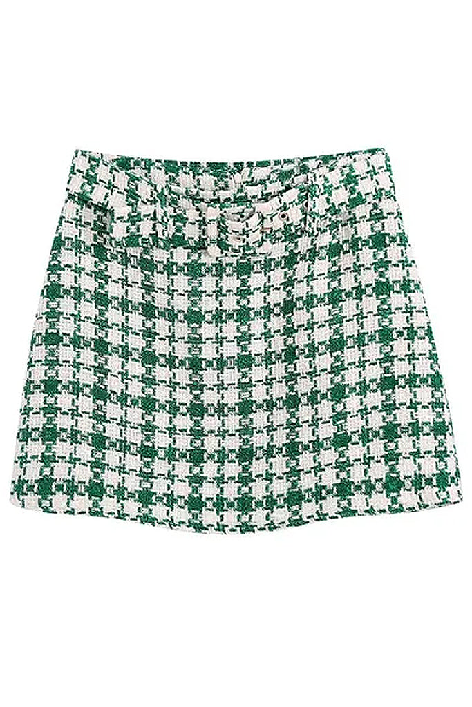Anessa Πράσινη Tweed Μίνι Φούστα