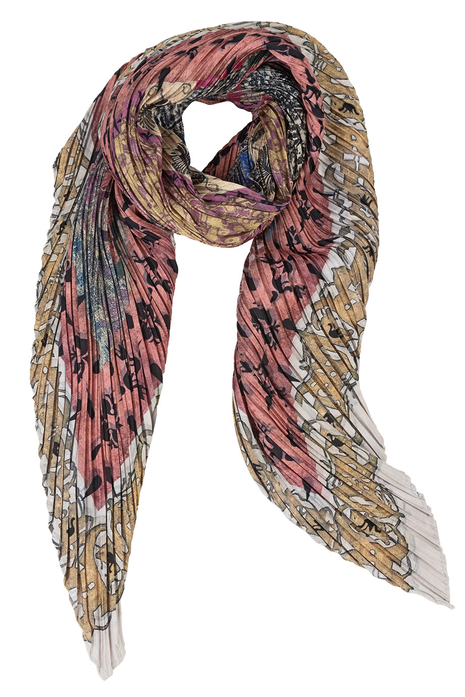 Fort Πολύχρωμο Εμπριμέ Φουλάρι F-FORT - Alexandra Tsoukala | Φουλάρια Scarves | Fort Multicolor Printed Silk Scarf F-FORT