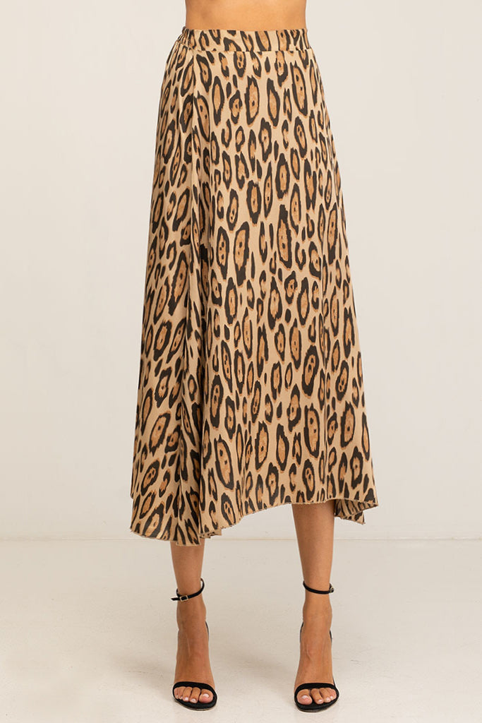 Shade Ασύμμετρη Φούστα με Animal Print | Γυναικεία Ρούχα - Φούστες - Skirts| Shade Asymmetrical Skirt with Animal Print
