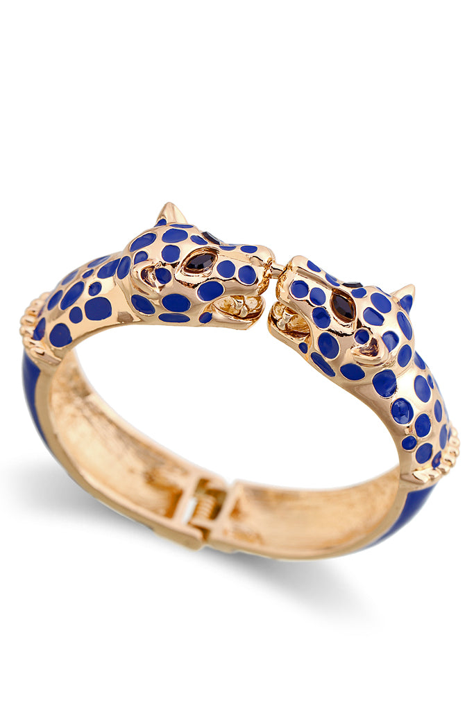 Kissing Leopards Μπλε Βραχιόλι Χειροπέδα