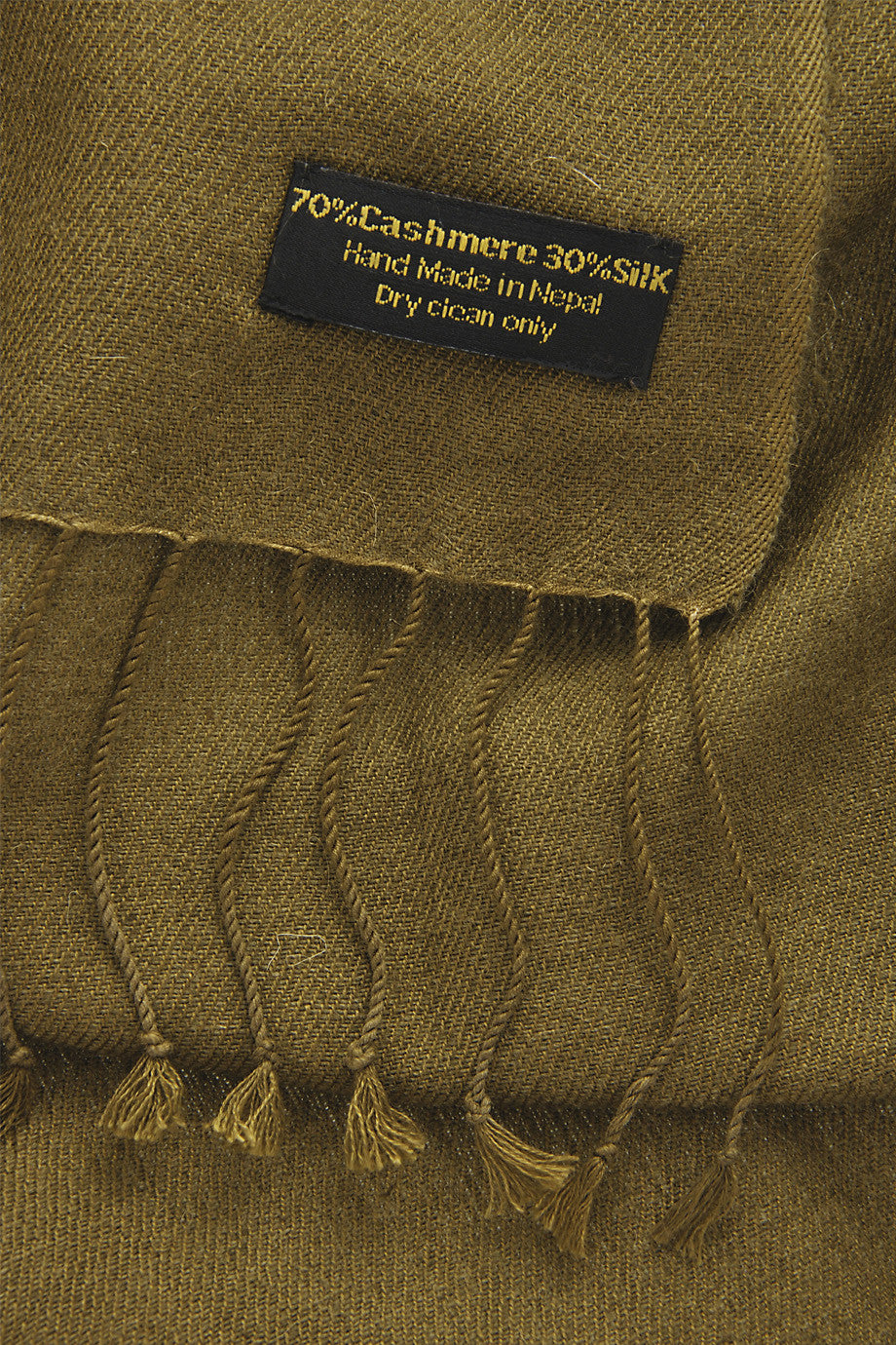 PASHMINA ART - SHERPA Χακί Πράσινη Πασμίνα από Κασμίρ - Φουλαρί - Κασκόλ