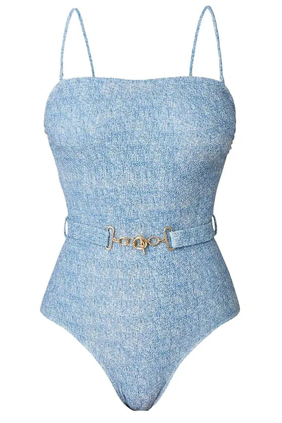 Cirelle Γαλάζιο Denim Ολόσωμο Μαγιό και Παρεό Σετ | Μαγιό - Ολόσωμα - Swimwear One Piece | Cirelle One-Piece Denim Light Blue Swimsuit with Sarong Set