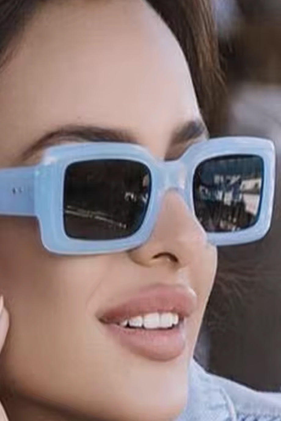 Arlenia Oversized Blue Fashion Sunglasses