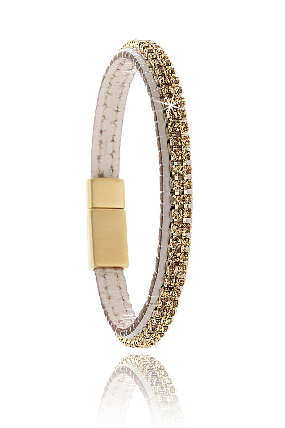 Δερμάτινο Βραχιόλι με Κρύσταλλα Swarovski - LK Designs | Κοσμήματα